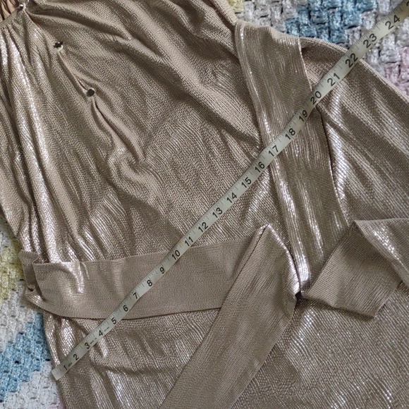 Sabina Musayev Small Metallic Tie Waist Short Sleeve Mini Dress - Picture 9 of 15